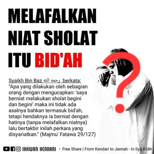 LAFADZ NIAT IBADAH ITU BID'AH?
