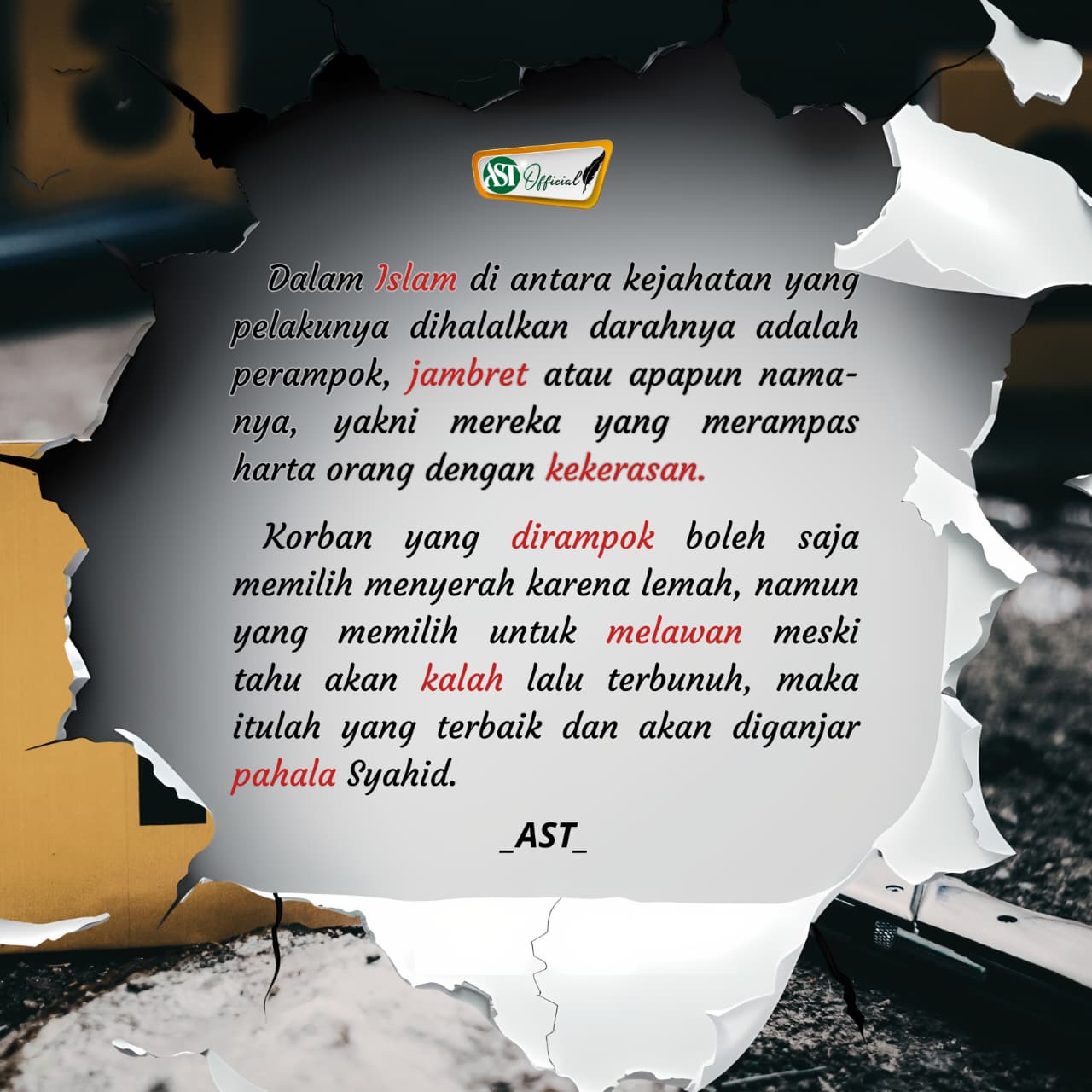 KEJAHATAN JAMBRET DAN RAMPOK